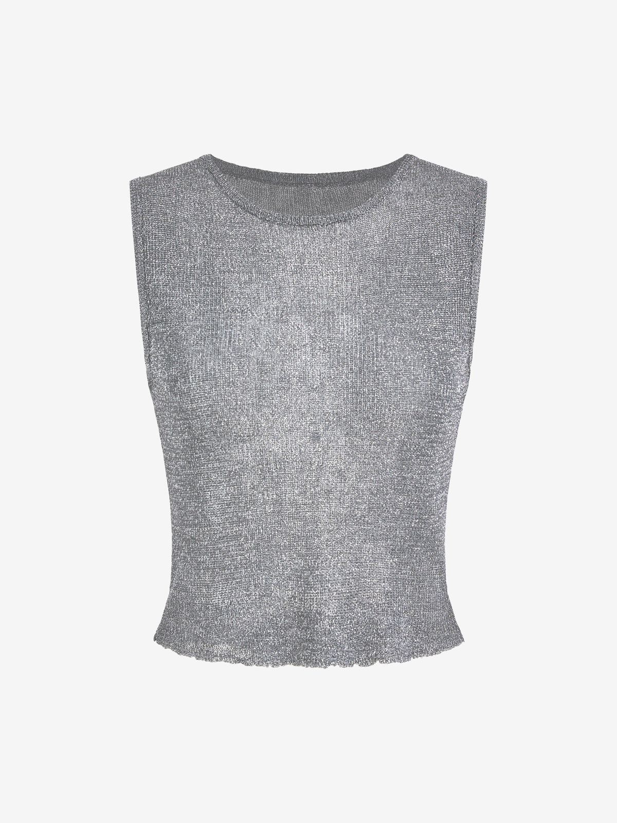 Semi Sheer Metallic Tank Top