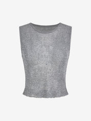 Semi Sheer Metallic Tank Top