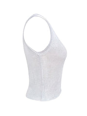 Semi Sheer Metallic Tank Top