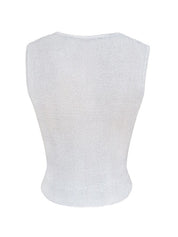 Semi Sheer Metallic Tank Top