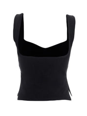 Low Cut Sleeveless Sweetheart Neck Cropped Tank Top