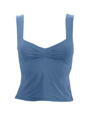 Low Cut Sleeveless Sweetheart Neck Cropped Tank Top