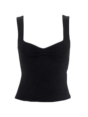 Low Cut Sleeveless Sweetheart Neck Cropped Tank Top