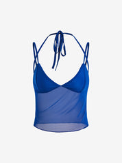 Semi Sheer Mesh Crop Cami Top