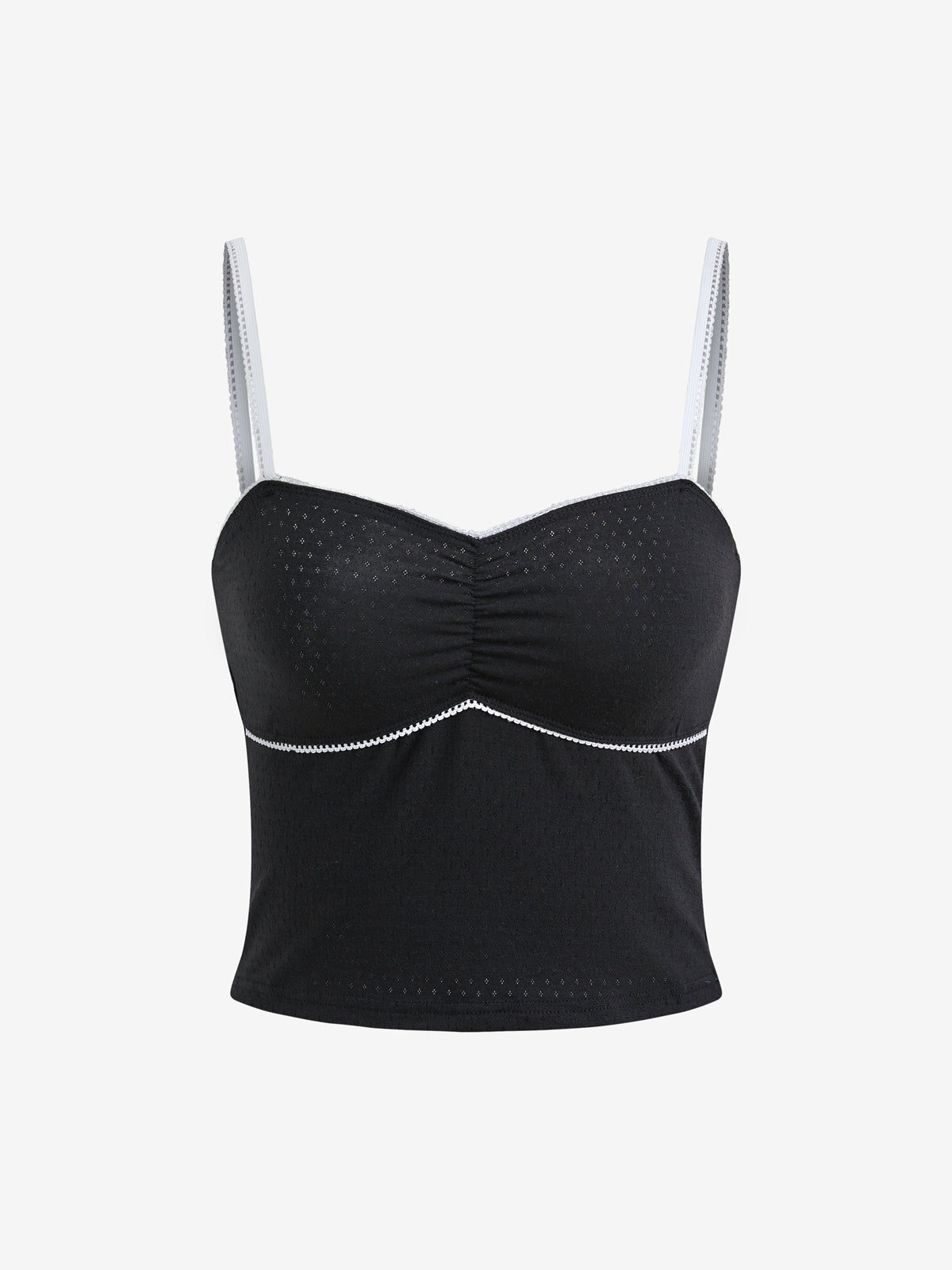 Vintage Lace Trim Crop Cami Top