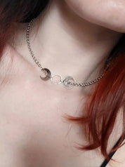 Double Crescent Moon Charm Necklace