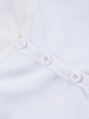 Lace Trim Button Up Ribbed Crop Cami Top