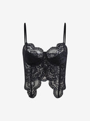 Black Split Lace Corset Top