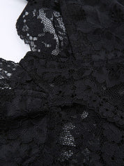 Black Split Lace Corset Top