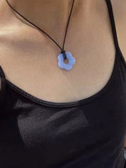 Hollow Out Flower Pendant Rope Necklace