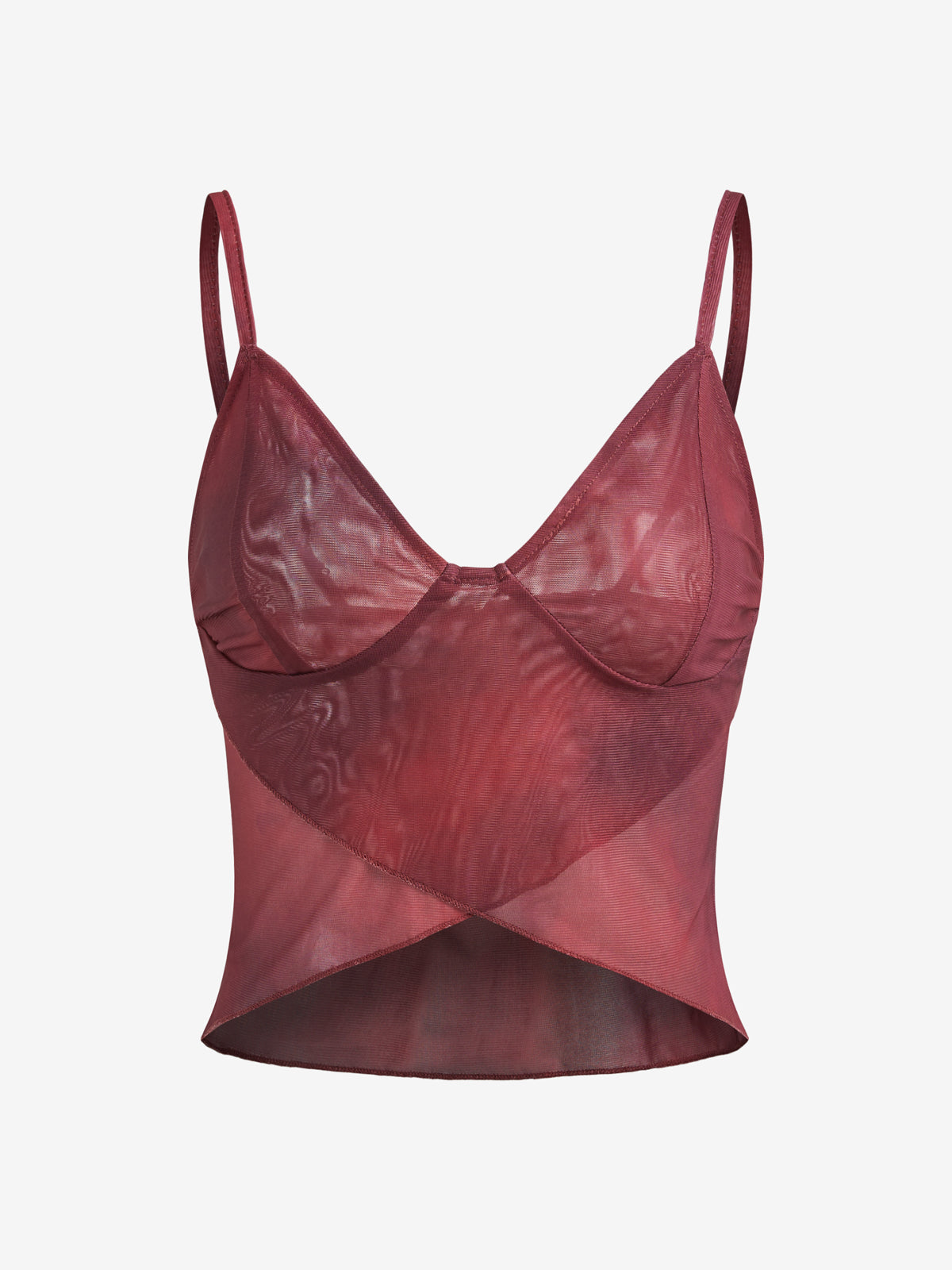 Cross Over Mesh Crop Cami Top