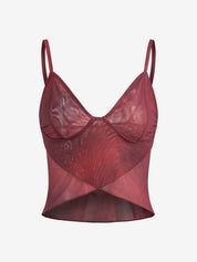 Cross Over Mesh Crop Cami Top