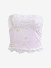 Floral Mesh Lace Bandeau Top