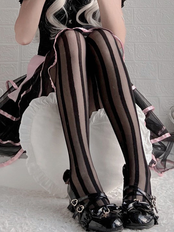 Vertical Stripe Pantyhose Tights