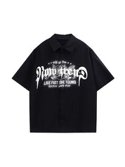 Men's Punk Graphic Button Down Shirt