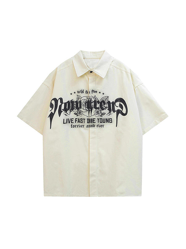 Men's Punk Graphic Button Down Shirt