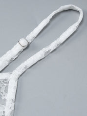 White Sheer Lace Crop Cami Top