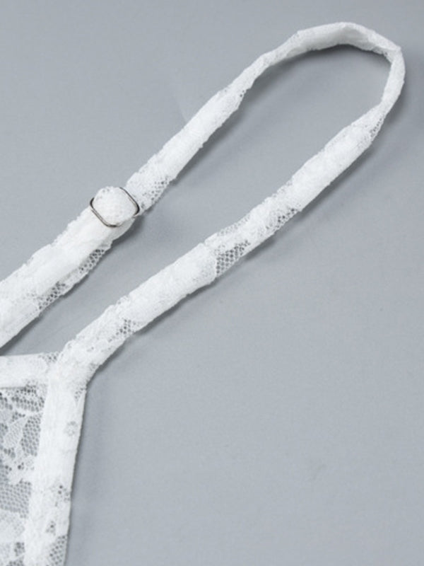 White Sheer Lace Crop Cami Top