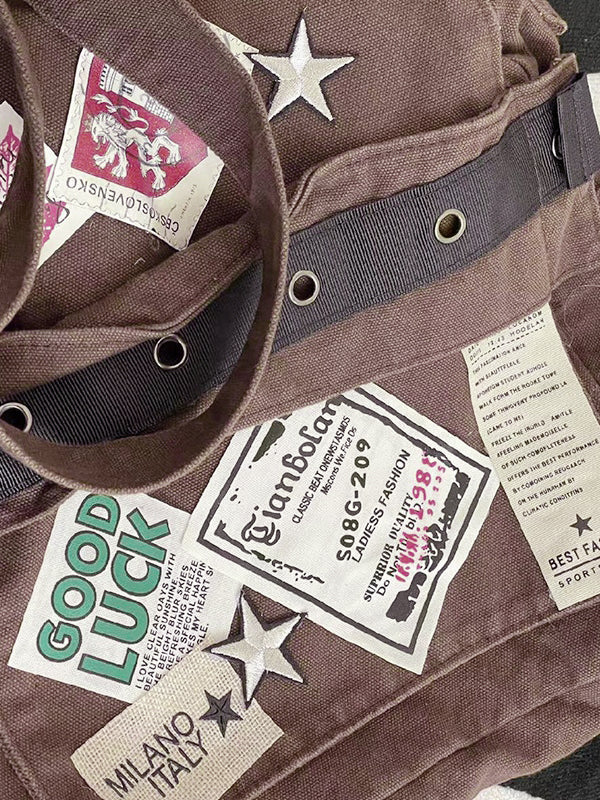 Vintage Patch Design Messenger Bag