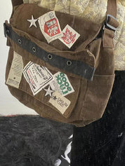 Vintage Patch Design Messenger Bag