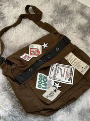 Vintage Patch Design Messenger Bag
