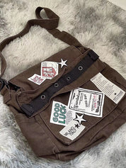 Vintage Patch Design Messenger Bag