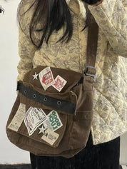 Vintage Patch Design Messenger Bag