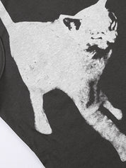 Cat Print Cropped Tank Top
