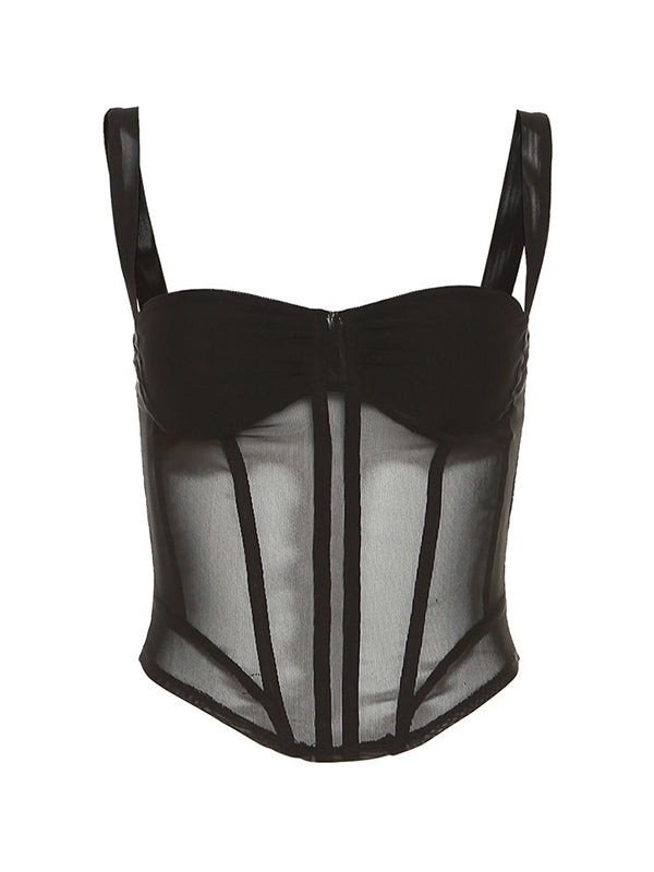 Sheer Mesh Corset Top