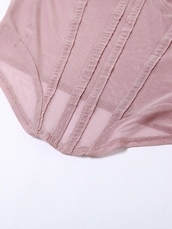 Sheer Mesh Corset Top