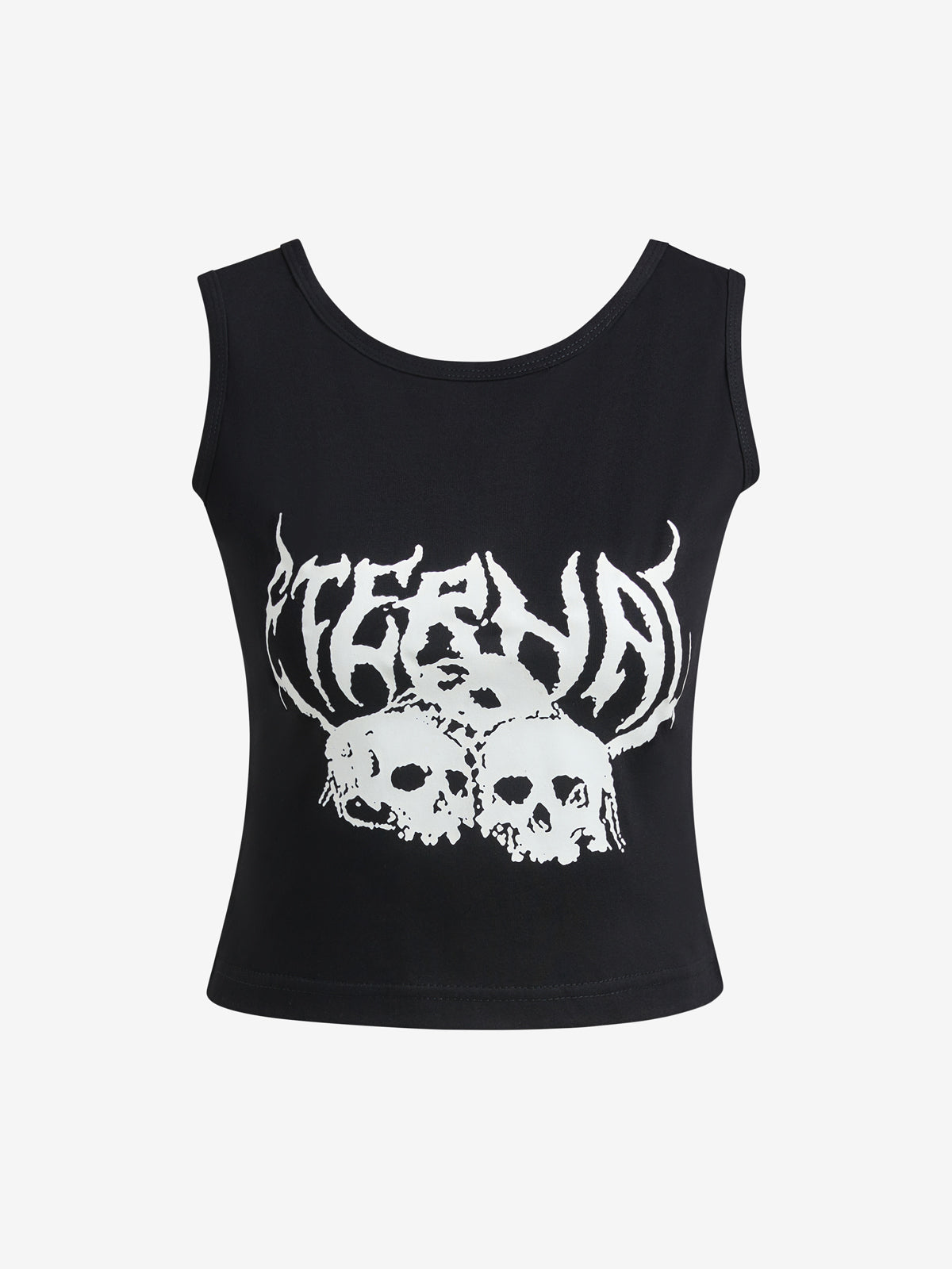 Skull Graphic Cropped Tank Top