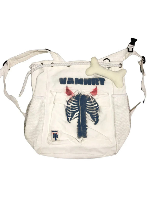 Bone Embellish Demon Crossbody Bag