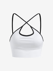 Contrast Cross Back Crop Cami Top