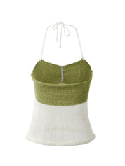 Lace Up Knitted Crop Cami Top