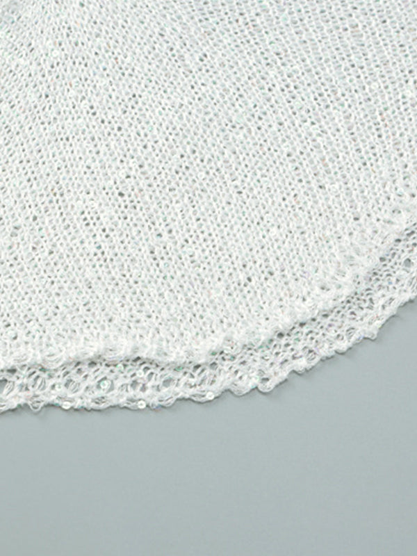 Sequin Cutout Knit Tank Top