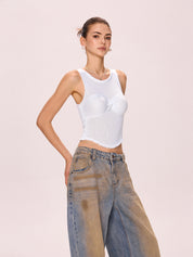 Sequin Cutout Knit Tank Top