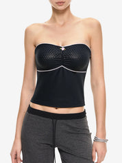 Contrast Color Lace Stitching Bandeau Top