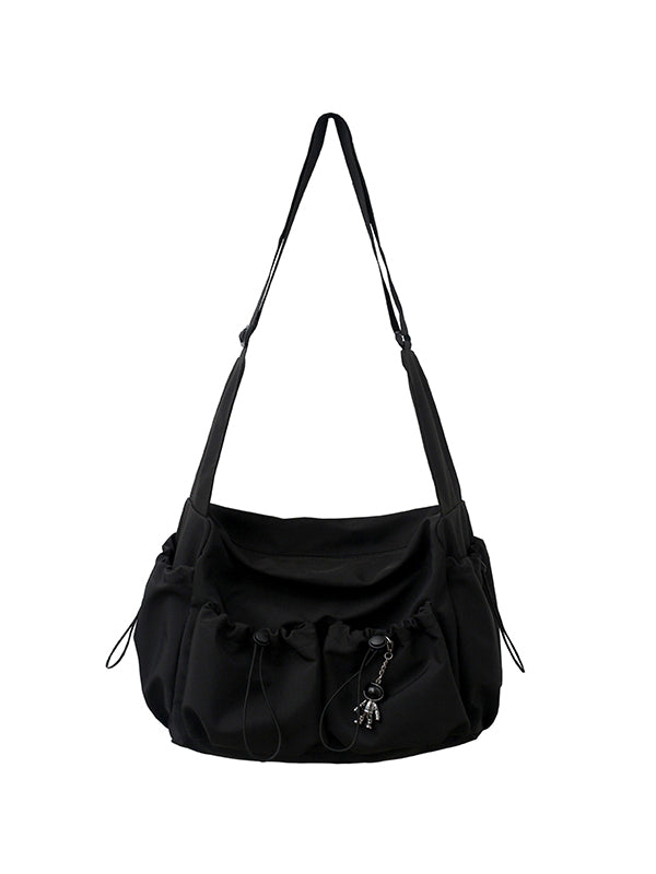 Solid Color Tooling Crossbody Bag