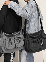 Solid Color Tooling Crossbody Bag