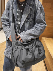Solid Color Tooling Crossbody Bag