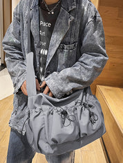 Solid Color Tooling Crossbody Bag