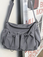 Solid Color Tooling Crossbody Bag