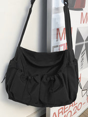 Solid Color Tooling Crossbody Bag