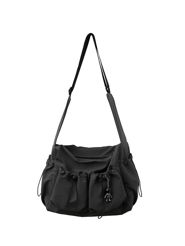 Solid Color Tooling Crossbody Bag
