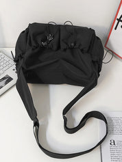 Solid Color Tooling Crossbody Bag