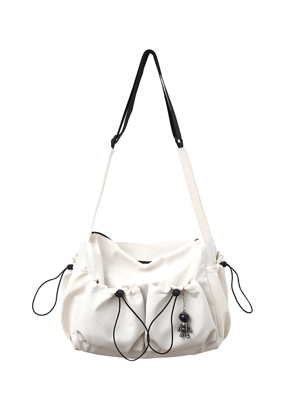 Solid Color Tooling Crossbody Bag