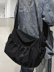 Solid Color Tooling Crossbody Bag