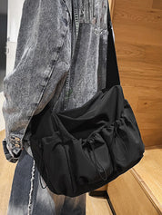 Solid Color Tooling Crossbody Bag