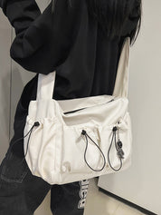 Solid Color Tooling Crossbody Bag