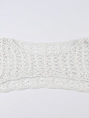 Retro Hollow Short Knit Crop Top
